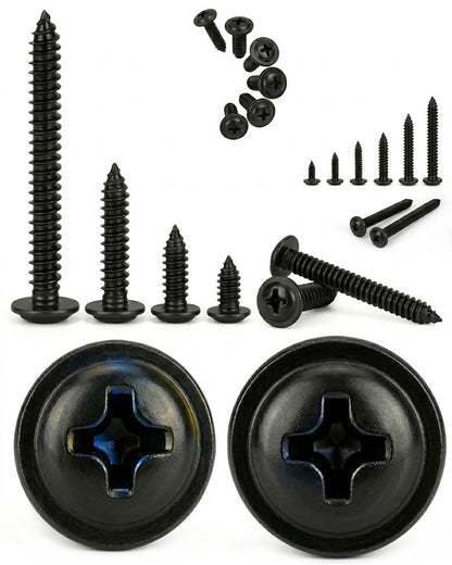 IMSCREWS 100 Pcs M2 x 4mm Black Self Tapping Screws, 304 Stainless Steel Phillips Pan Washer Head, Natural Black No Peeling, Micro Small Screws for Plastic Wood Metal - image 4