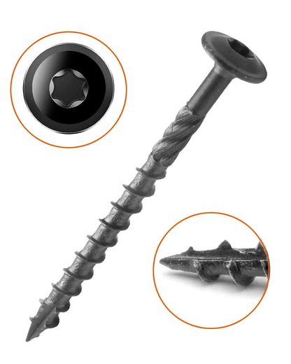 IMSCREWS 200 Pcs #14 x 3 Inch Structural Wood Screws, Black T30 Star Drive Washer Head, Heavy Duty Lag Fasteners for Timber Framing, Landscaping & Posts (Sturdy Storage Box Included) - image 4