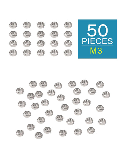 50-Pack Small 3mm M3-0.5 304 Stainless Steel Hex Nuts by IMScrews - Rust-Resistant Hardware for Home Repairs and Projects - image 2