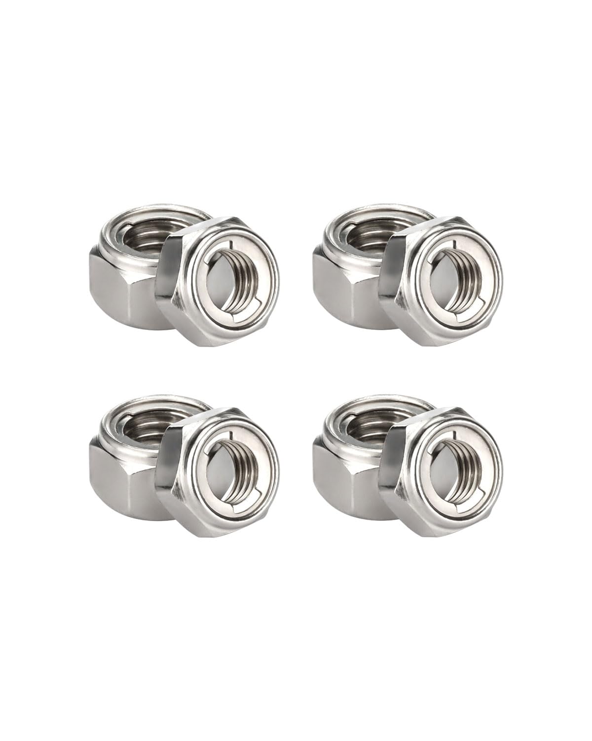 M8-1.25 Locknuts - IMScrews 304 Stainless Steel Locknuts - Durable Hardware for Home Repairs and Professional Projects Pack of 25