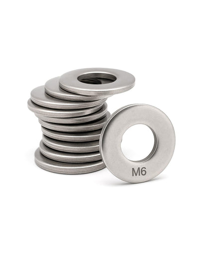 IMScrews M6 304 Stainless Steel Flat Washers for Bolts and Screws - Pack of 100 - Durable Hardware Essentials