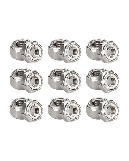 M6-1.0 Locknuts - IMScrews 304 Stainless Steel Locknuts - Durable Hardware for Home Repairs and Professional Projects Pack of 25