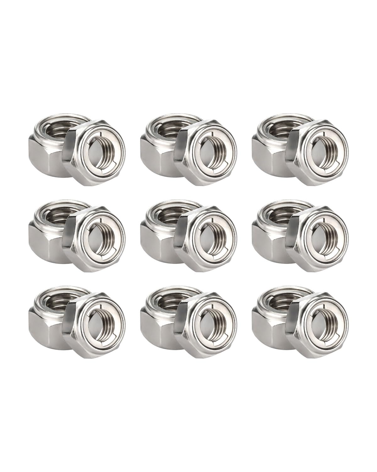 M6-1.0 Locknuts - IMScrews 304 Stainless Steel Locknuts - Durable Hardware for Home Repairs and Professional Projects Pack of 50