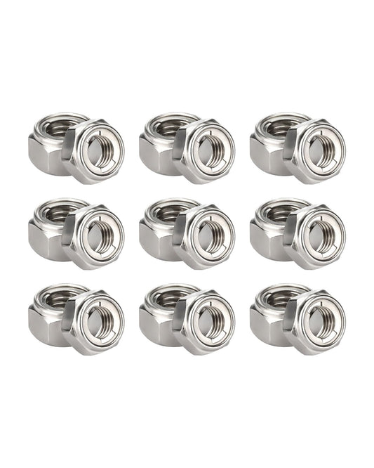 M6-1.0 Locknuts - IMScrews 304 Stainless Steel Locknuts - Durable Hardware for Home Repairs and Professional Projects Pack of 100