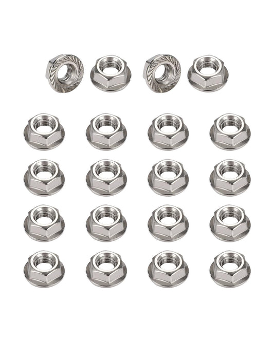 1/4-20 Flange Nuts - IMScrews 304 Stainless Steel Flange Nuts - Resilient Fasteners for Home Maintenance and Professional Projects Pack of 25