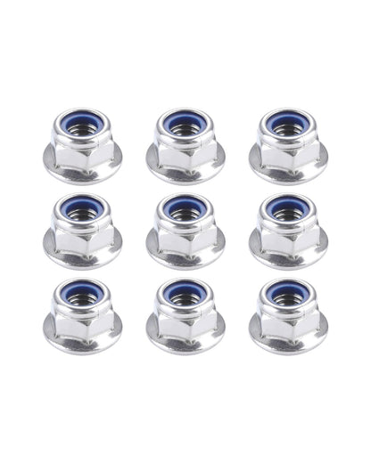 IMScrews M8-1.25 Flange Nuts, 304 Stainless Steel Hex Flange Lock Nuts DIN6926 with Integrated Washer Base and Blue Nylon Insert, Corrosion Resistant, Pack of 50