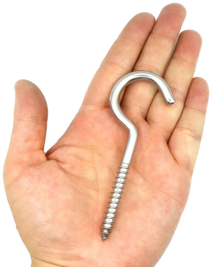 IMSCREWS 10 Pcs Screw Eyes, 4 Inch Self Tapping Eye Hooks, Heavy Duty 304 Stainless Steel Bolts for Wood, Cables, Hammock Stand, Garden Projects, Indoor & Outdoor Use - image 6