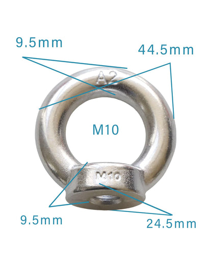 M10-1.5 Eye Nuts - IMScrews 304 Stainless Steel Eye Nuts - Resilient Hardware for Home Repairs and Professional Projects Pack of 1 - image 3