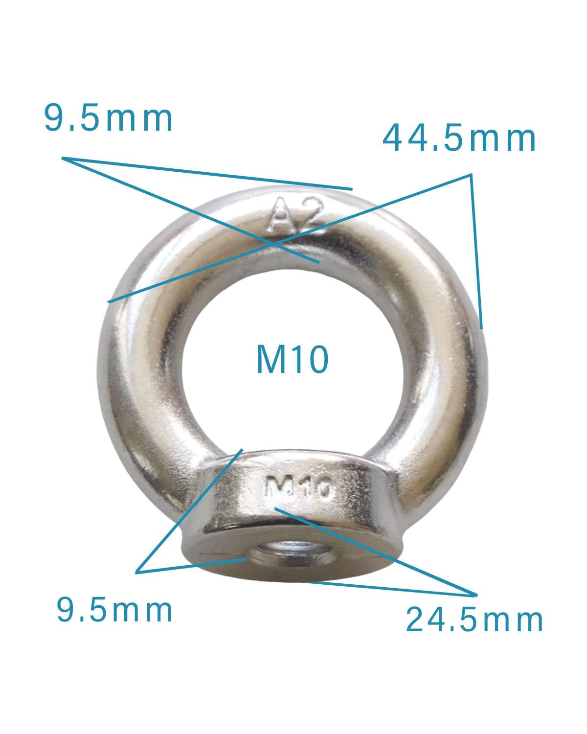 M10-1.5 Eye Nuts - IMScrews 304 Stainless Steel Eye Nuts - Resilient Hardware for Home Repairs and Professional Projects Pack of 2 - image 3
