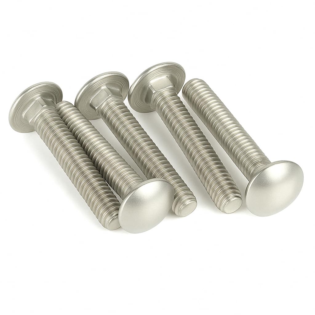 IMScrews 5/16"-18 x 2-1/4" Carriage Bolts, Round Head & Square Neck, Full Thread, 304 (18-8) Stainless Steel, Pack of 5 - image 2