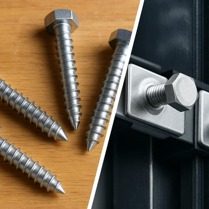IMSCREWS 1/4 x 1" Hex Head Lag Screws, 304 Stainless Steel Fully Threaded Wood Bolts for Gate Latches & Treated Lumber, Pre-drilling Required, 10 Pcs - image 9