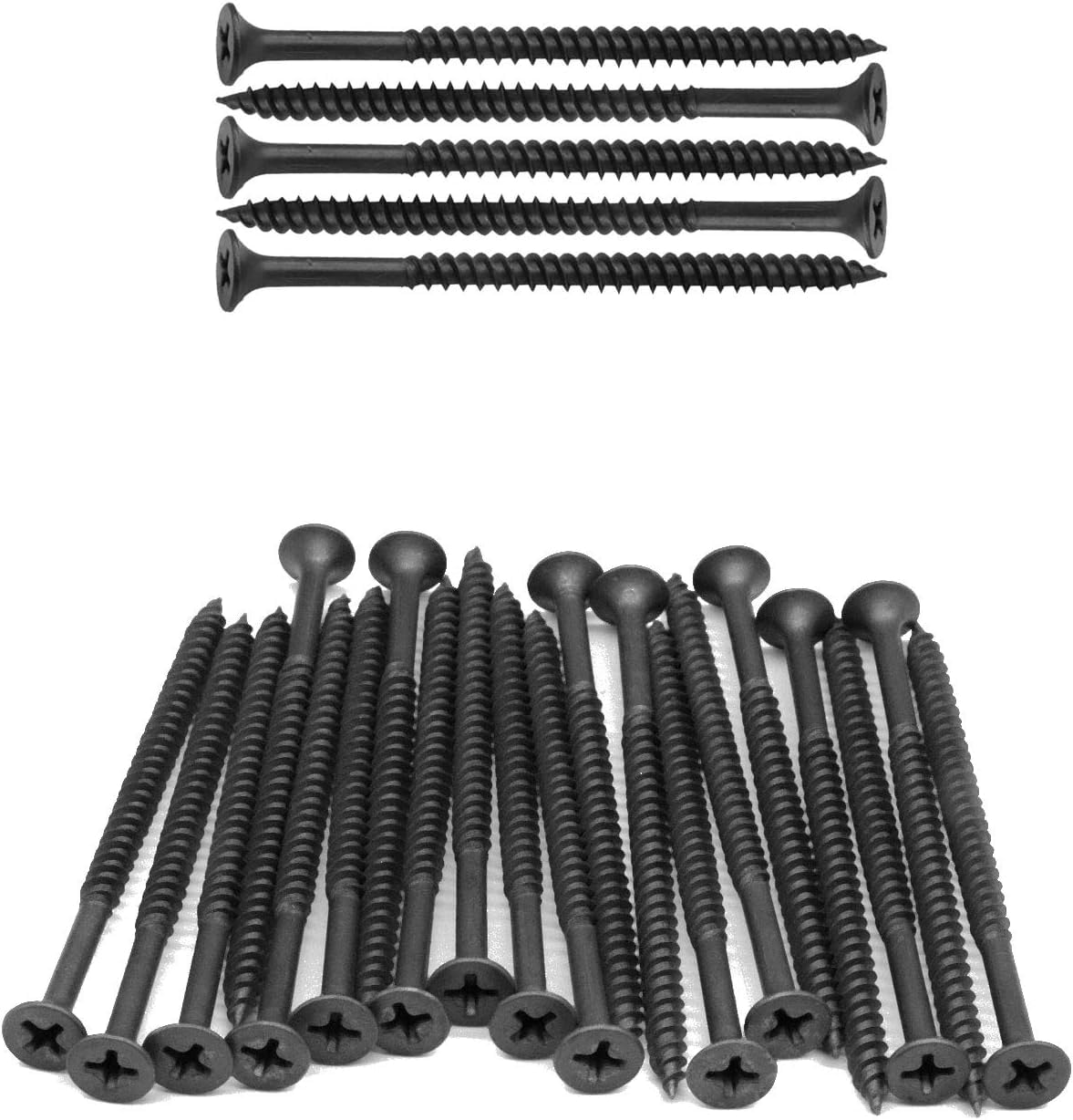 IMScrews 25pcs #8 x 2-3/4" Flat Head Phillips Drywall Screws Fine Thread Sharp Point Wood Screw, Carbon Steel 1022A, Black Phosphate