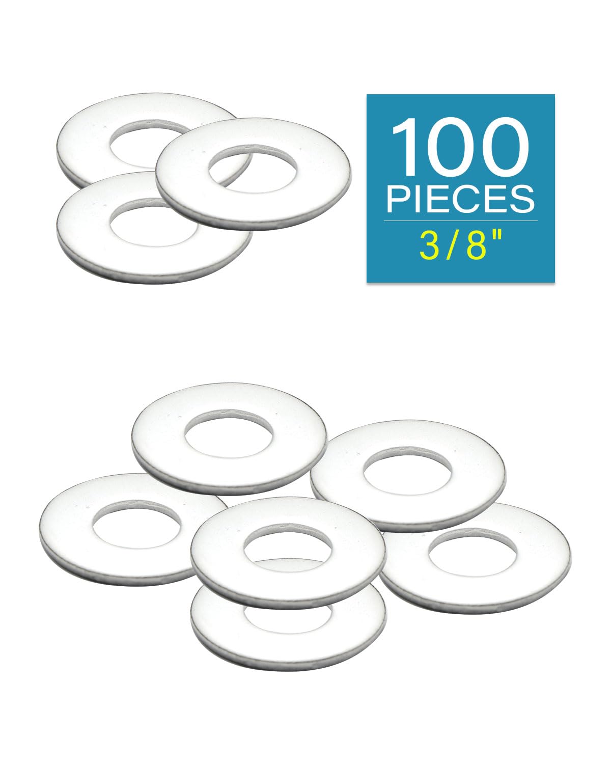 IMScrews 3/8" USS Large Flat Washers 304 Stainless Steel Washers (Pack of 100) - Durable, Rust-Resistant, Heavy Duty, Essential Hardware for Construction and DIY Projects - image 2