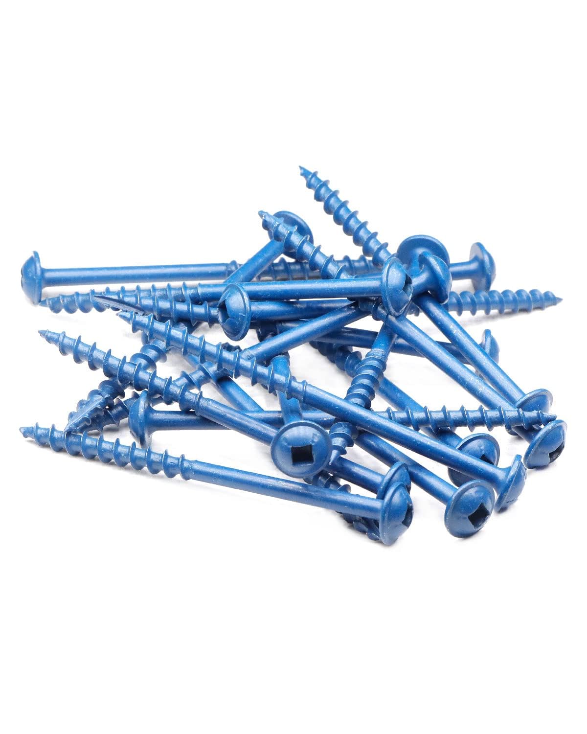 IMSCREWS 8 x 2-1/2 Inch Pocket Hole Screws 25 Pcs, Blue Epoxy Coated Exterior Wood Screws, No. 2 Square Drive Washer Head, Coarse Thread with Type 17 Point - image 5