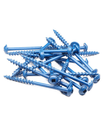 IMSCREWS 8 x 2-1/2 Inch Pocket Hole Screws 25 Pcs, Blue Epoxy Coated Exterior Wood Screws, No. 2 Square Drive Washer Head, Coarse Thread with Type 17 Point - image 5