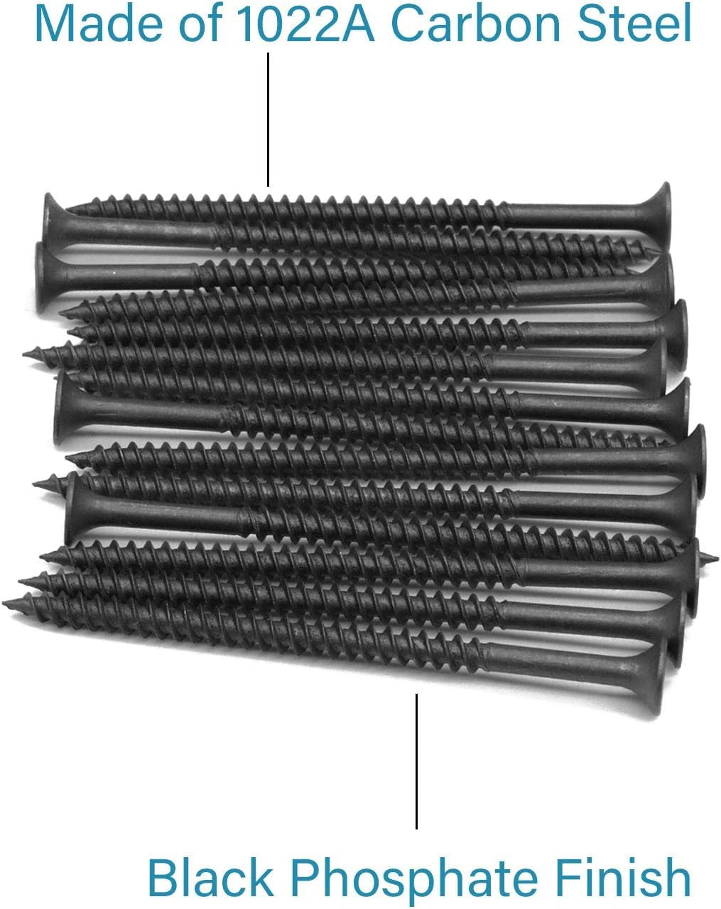IMScrews 25pcs #8 x 2-3/4" Flat Head Phillips Drywall Screws Fine Thread Sharp Point Wood Screw, Carbon Steel 1022A, Black Phosphate - image 3