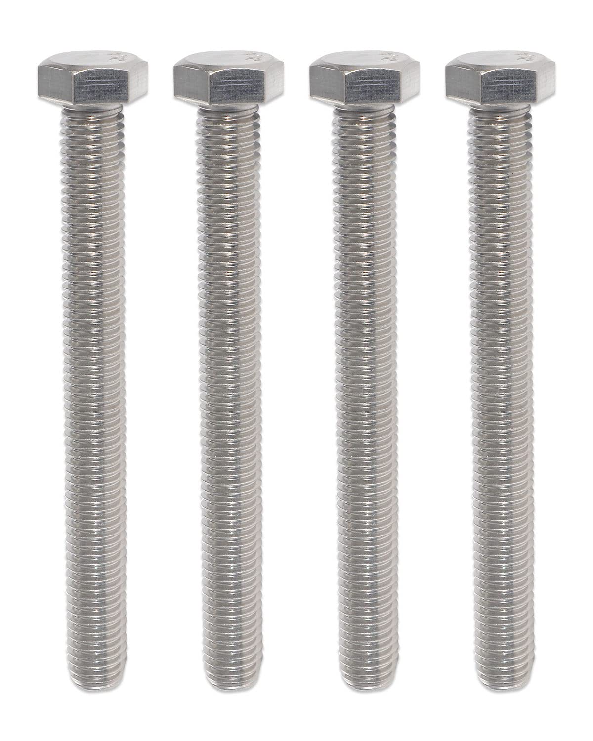 IMScrews Hex 1/4-20 x 5" Long Machine Screws, 304 Stainless Steel Bolts, Pack of 10