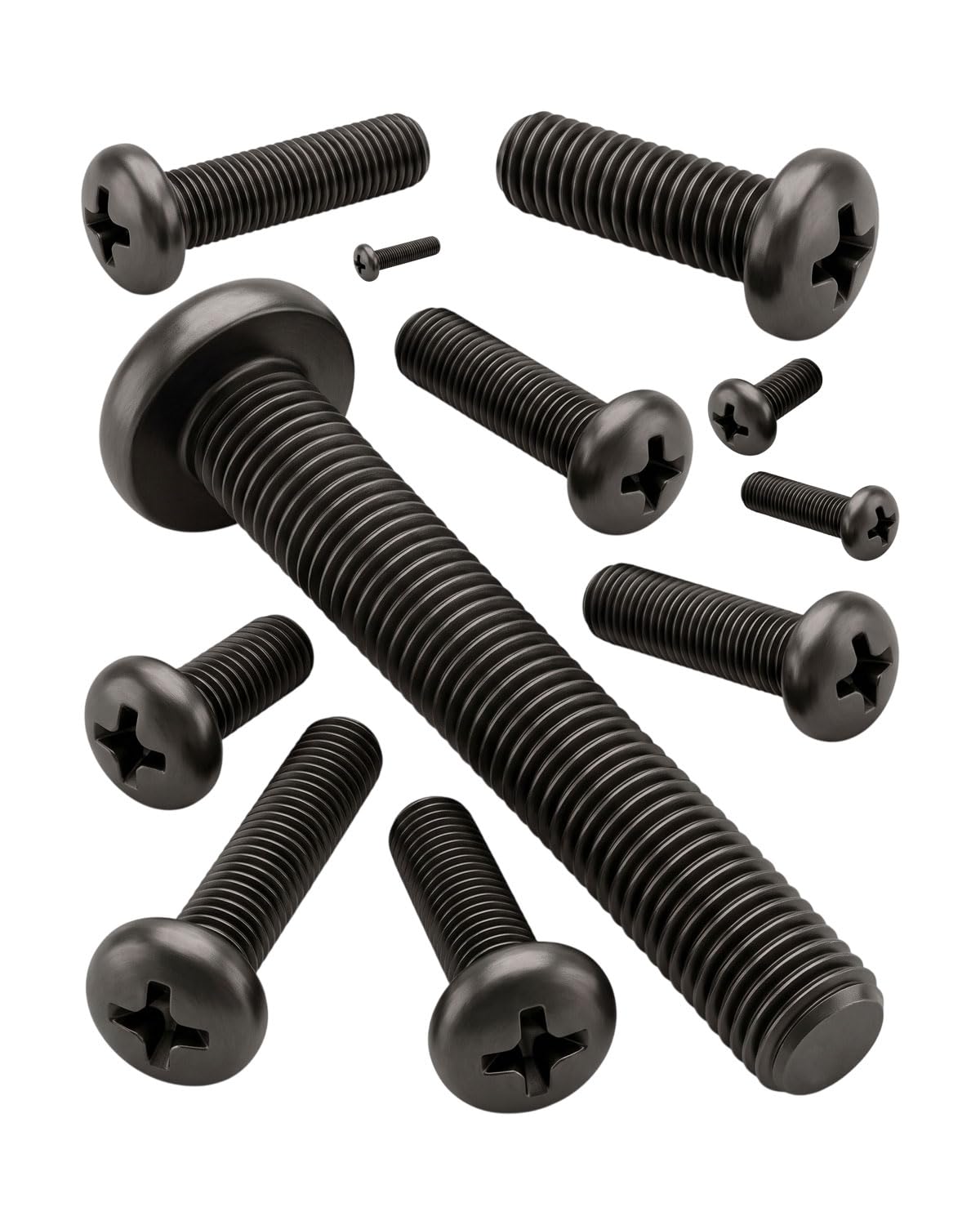 IMSCREWS M8-1.25 x 20mm 20 Pcs Black Metric Machine Screws 304 Stainless Steel Phillips Pan Head Fully Threaded Bolts for Light Machinery - image 7