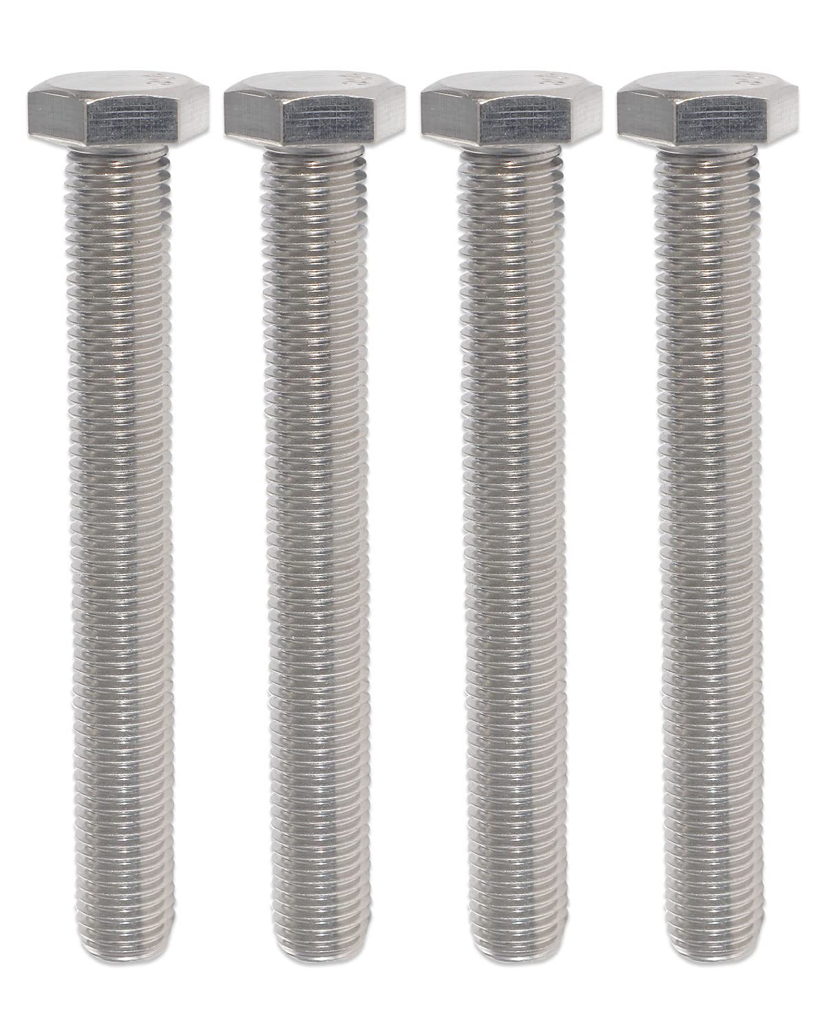 IMScrews Hex 5/16-18 x 5" Long Machine Screws, 304 Stainless Steel Bolts, Pack of 5