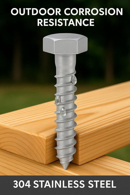IMSCREWS 1/2" x 1-1/2" Hex Head Lag Screws, 304 Stainless Steel 18-8, Fully Threaded, Pack of 20 - Heavy Duty Wood Screws - image 9