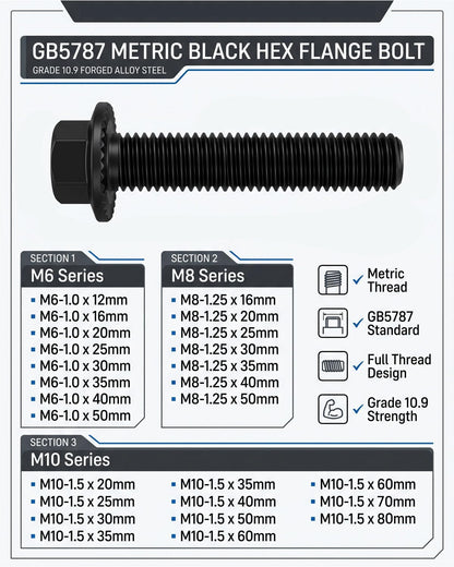 IMSCREWS Serrated Flange Bolts Grade 10.9 Metric Hex Screw [ M8-1.25 x 50mm ] [5 Pcs] - image 2