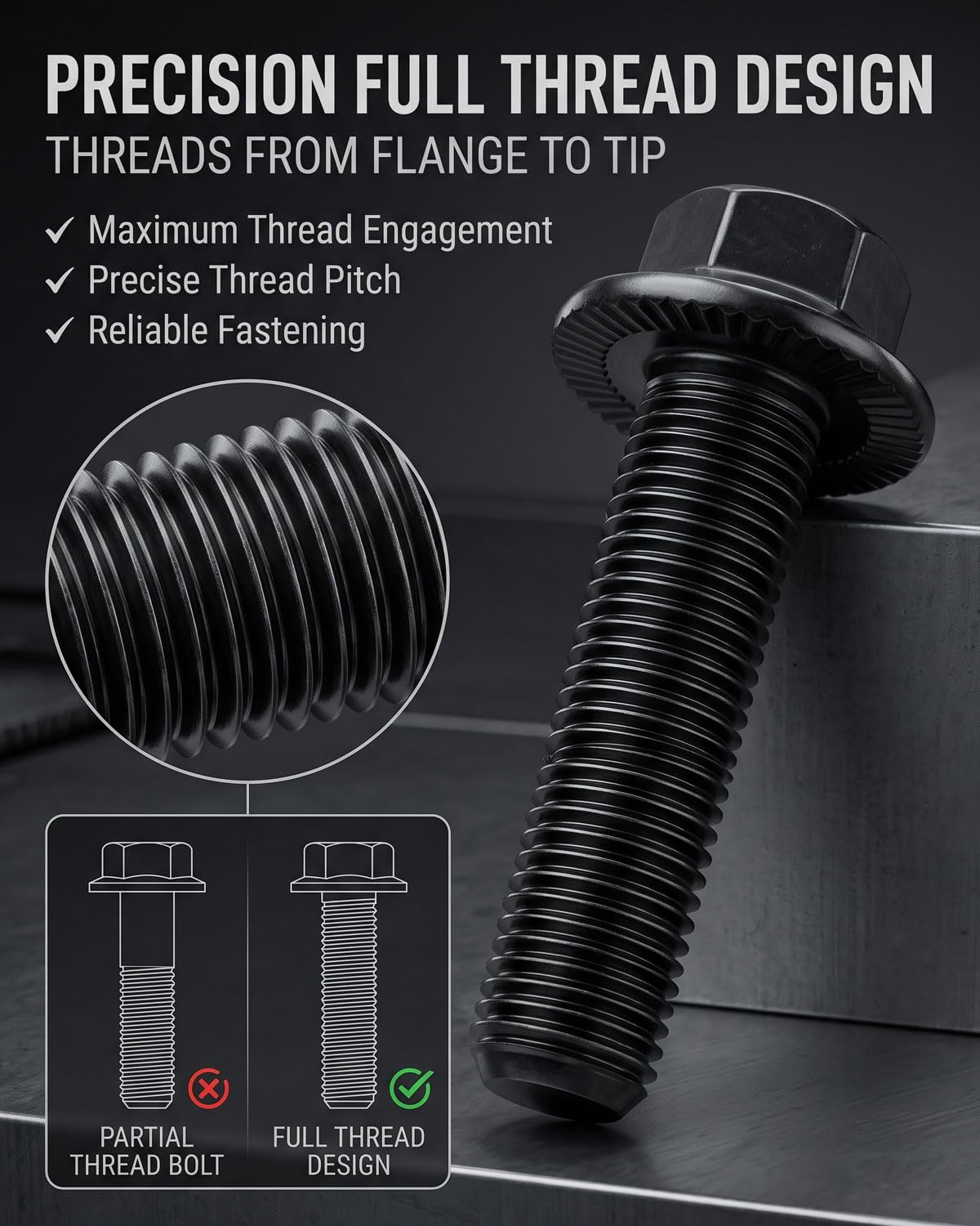 IMSCREWS Serrated Flange Bolts Grade 10.9 Metric Hex Screw [ M6-1.0 x 12mm ] [20 Pcs] - image 4