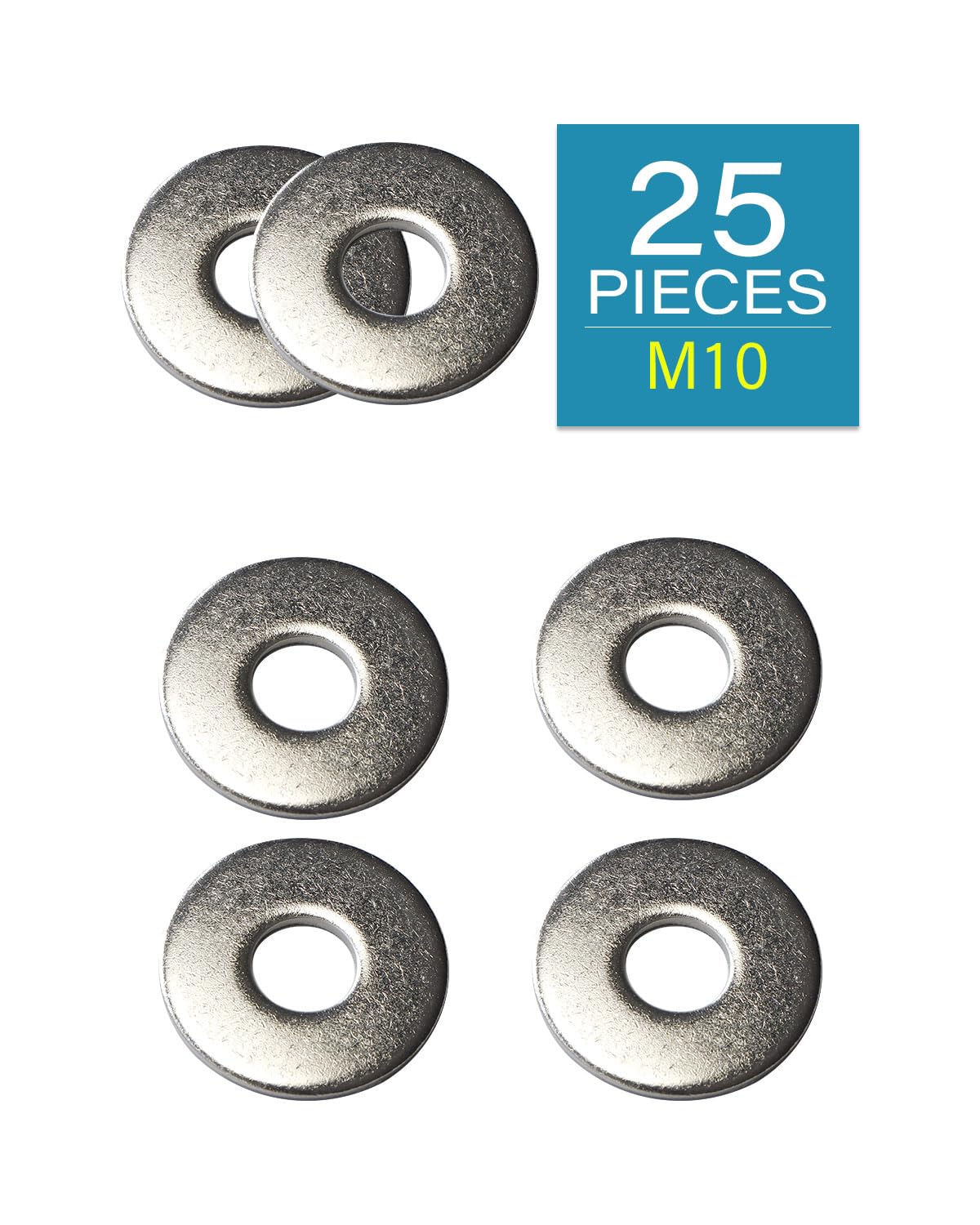 IMScrews M10 Large Flat Washers - 304 Stainless Steel Washers (Pack of 25) - Durable Hardware for Various Applications - image 2
