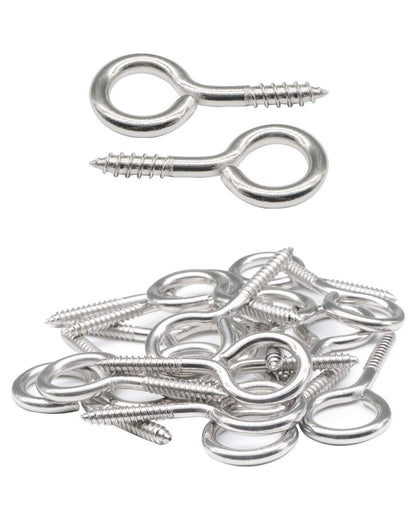 IMScrews 10Pcs #10 x 1-3/4" (1.75 Inch) Screw Eyes Eyelet Screws Lag Eyebolt Heavy Duty Hook for Wood 304 Stainless Steel