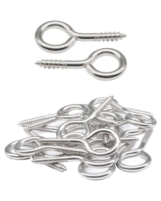 IMScrews 10Pcs #10 x 1-3/4" (1.75 Inch) Screw Eyes Eyelet Screws Lag Eyebolt Heavy Duty Hook for Wood 304 Stainless Steel