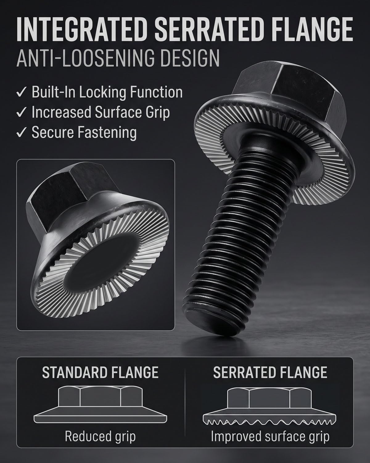 IMSCREWS Serrated Flange Bolts Grade 10.9 Metric Hex Screw [ M10-1.5 x 35mm ] [15 Pcs] - image 5