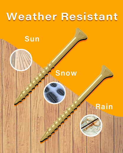 IMSCREWS 5 Inch Deck Screws, #10 Exterior Wood Screws (200 Pcs) with Storage Box, Tan Epoxy Coated Carbon Steel, T25 Star Drive, Coarse Thread, Rust Resistant for Outdoor Use (Bit Not Included) - image 4