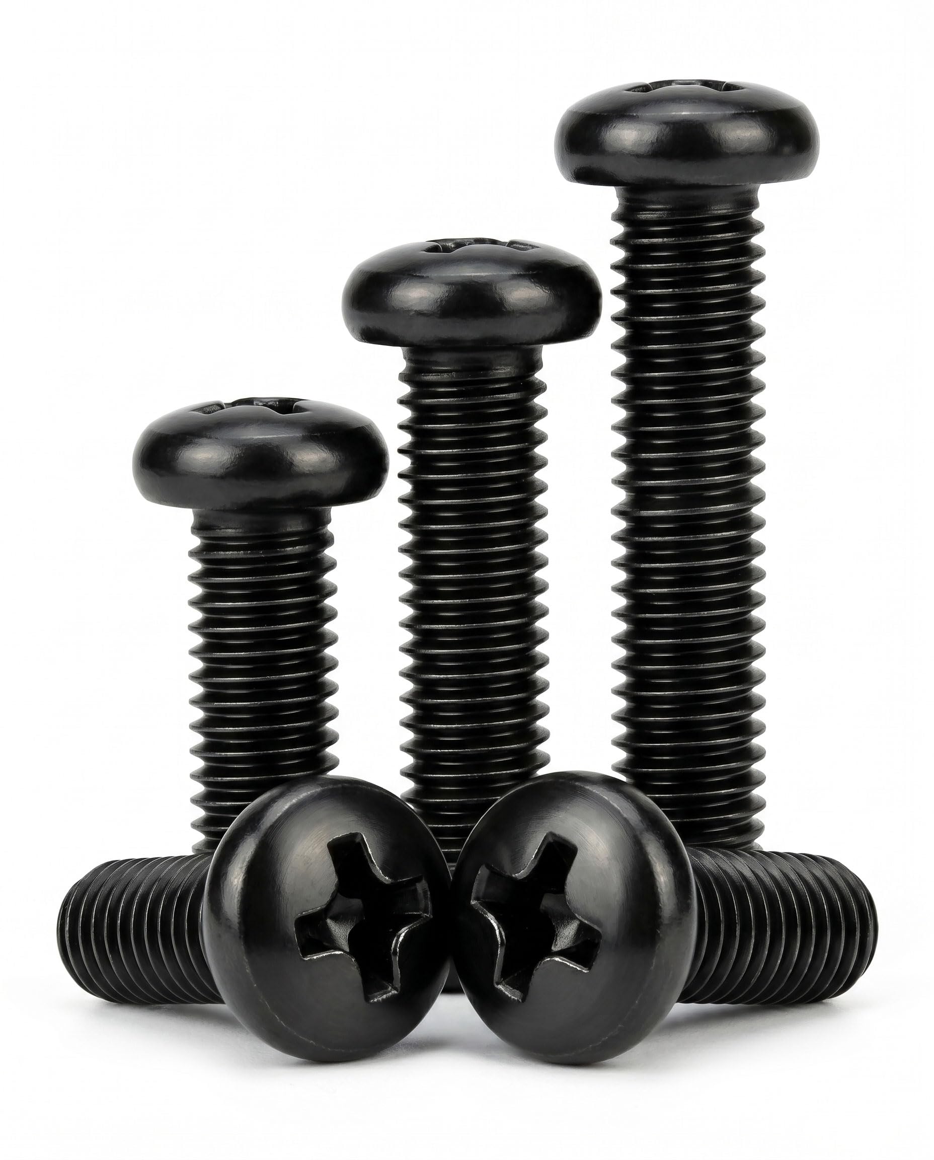 IMSCREWS M2-0.4 x 5mm 100 Pcs Black Metric Machine Screws 304 Stainless Steel Phillips Pan Head Bolts Fully Threaded for 3D Printer PC