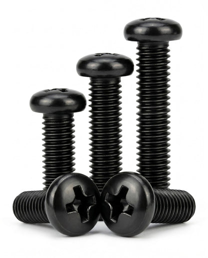 IMSCREWS M2-0.4 x 5mm 100 Pcs Black Metric Machine Screws 304 Stainless Steel Phillips Pan Head Bolts Fully Threaded for 3D Printer PC
