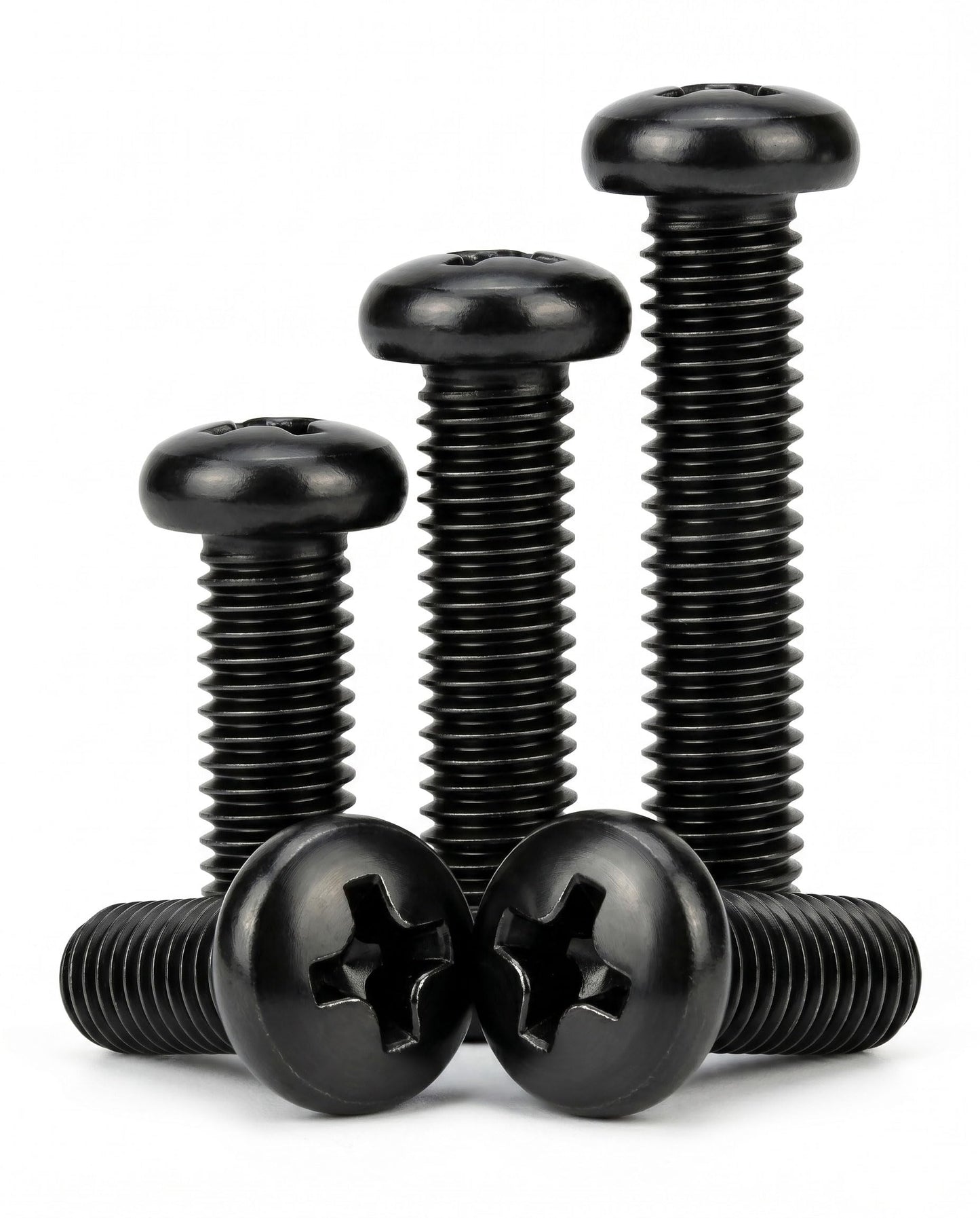 IMSCREWS M3-0.5 x 20mm 100 Pcs Black Metric Machine Screws 304 Stainless Steel Phillips Pan Head Bolts Fully Threaded for 3D Printer PC