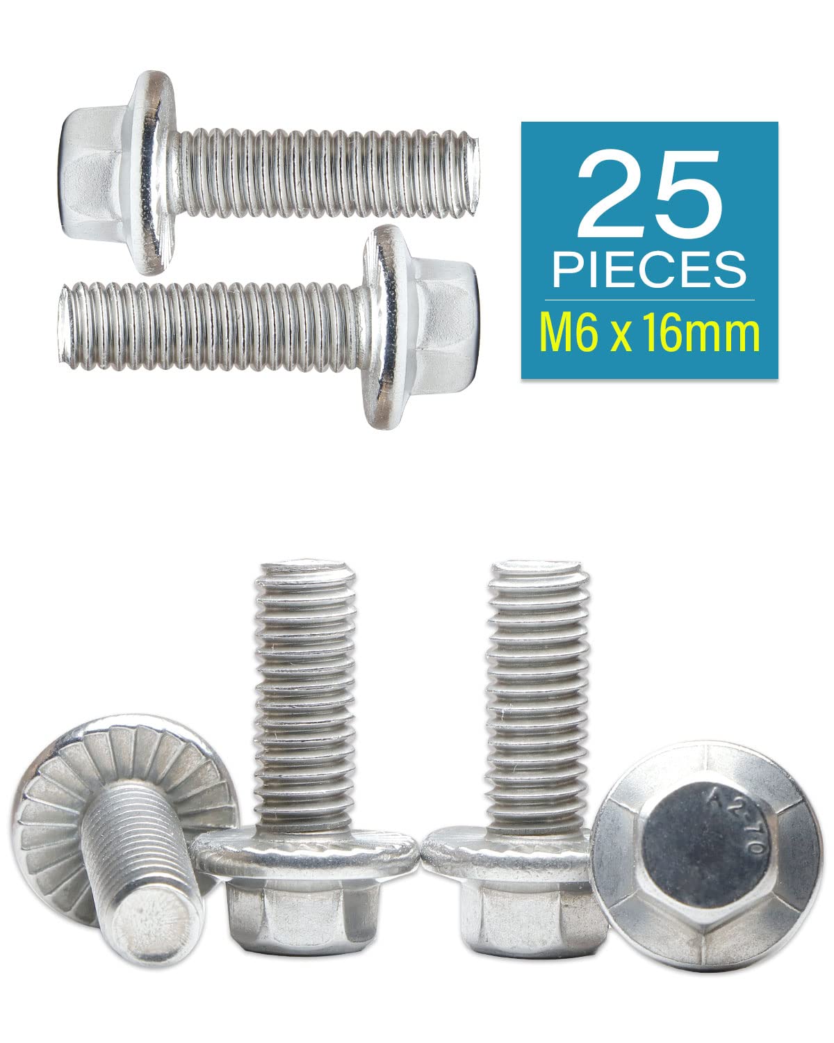 IMScrews M6-1.0 x 16mm Flanged Hex Wahser Head Bolts - Stainless Steel 18-8 (304) Machine Screws with Corrosion Resistance, Pack of 25 - image 2
