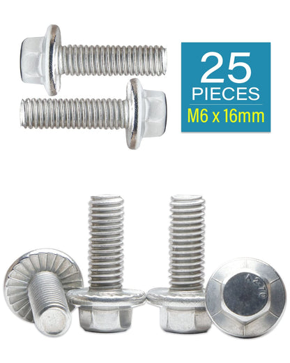IMScrews M6-1.0 x 16mm Flanged Hex Wahser Head Bolts - Stainless Steel 18-8 (304) Machine Screws with Corrosion Resistance, Pack of 25 - image 2