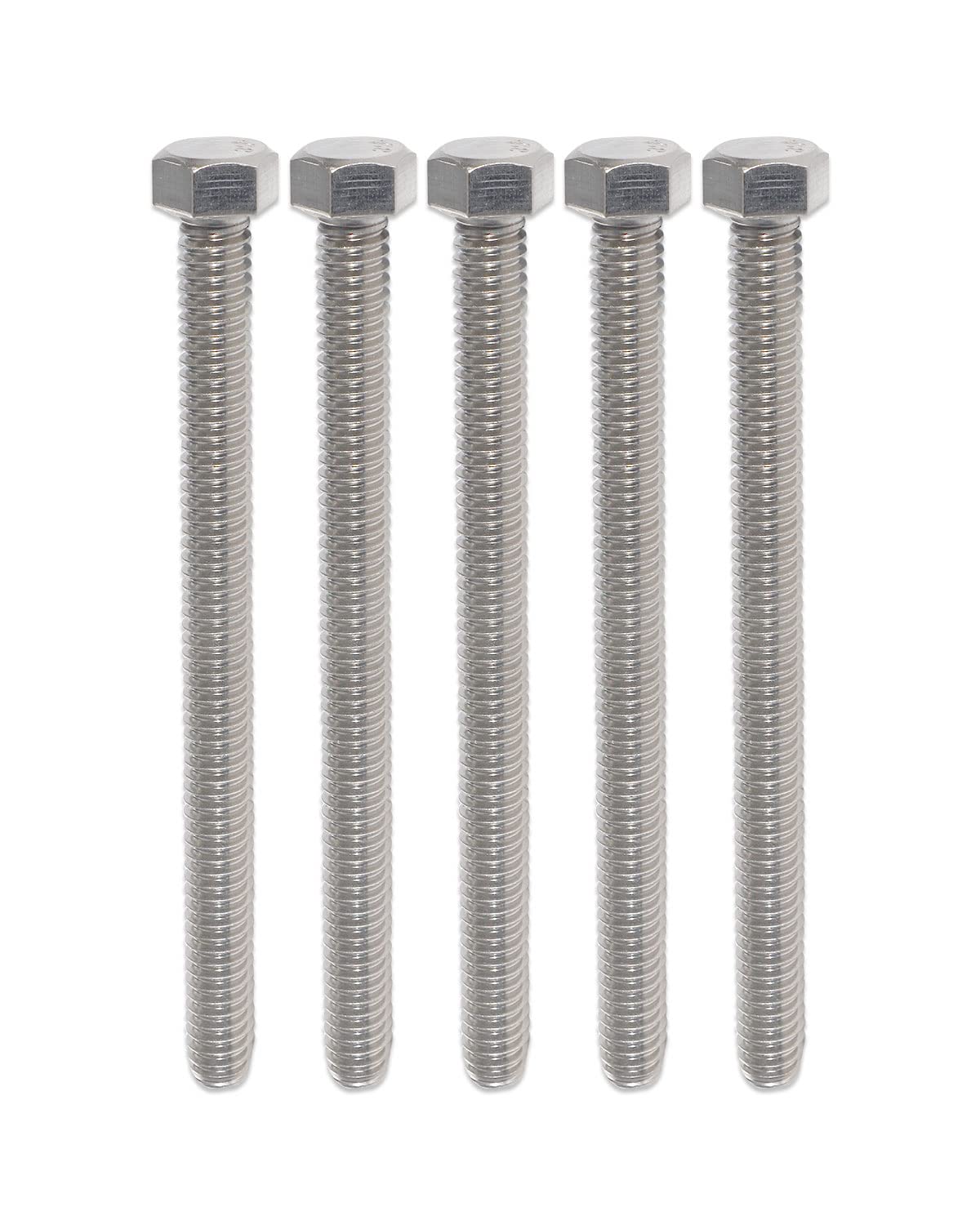 IMScrews Hex 1/4-20 x 4" Long Machine Screws, 304 Stainless Steel Bolts, Pack of 15