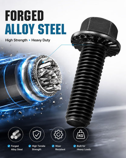 IMSCREWS Serrated Flange Bolts Grade 10.9 Metric Hex Screw [ M8-1.25 x 50mm ] [15 Pcs] - image 3