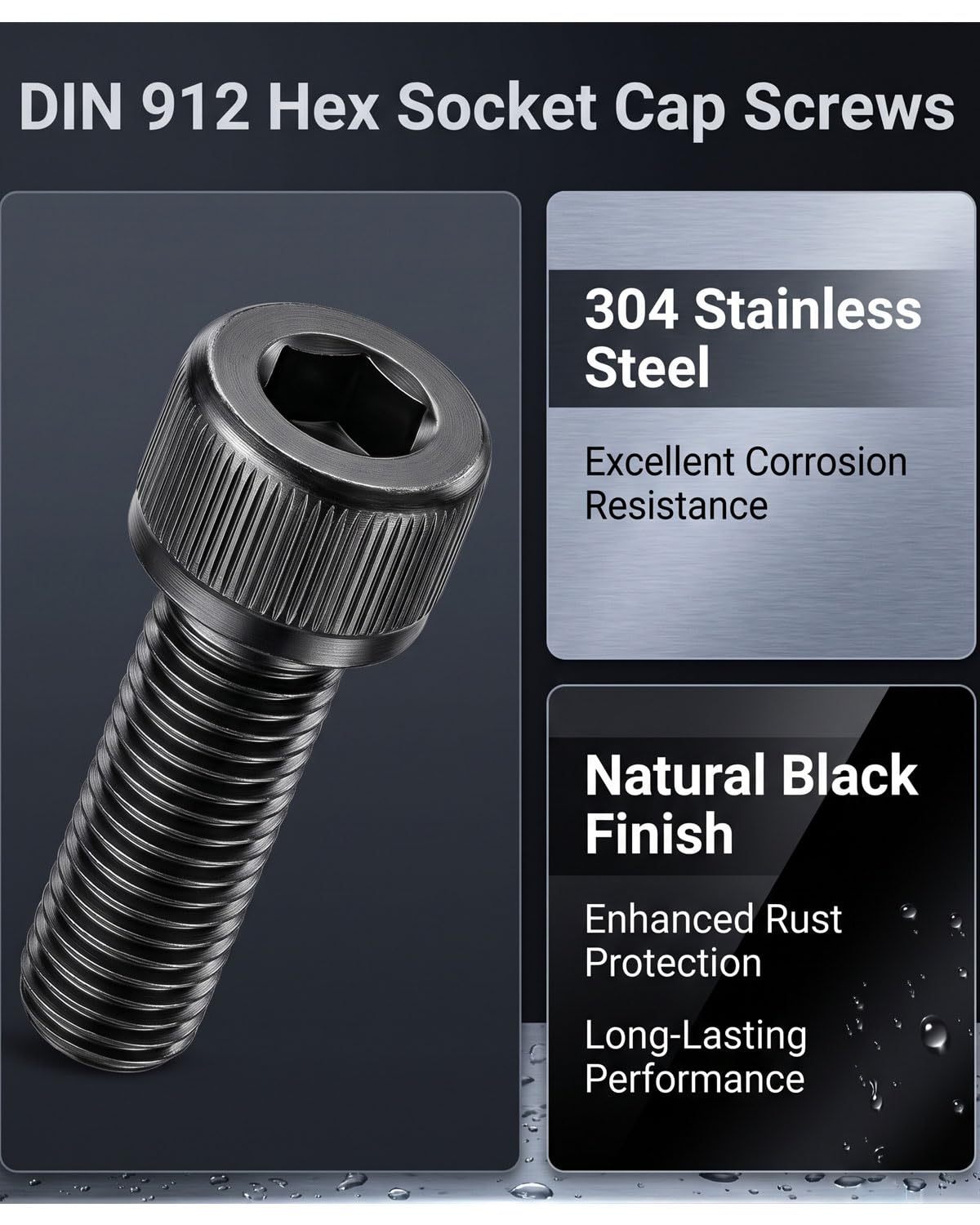 IMSCREWS M3-0.5 x 30mm Black 304 Stainless Steel Socket Head Cap Screws, Natural Non-Fading Finish, Rust Resistant Hex Allen Bolts for 3D Printer RC Models 50Pcs - image 2