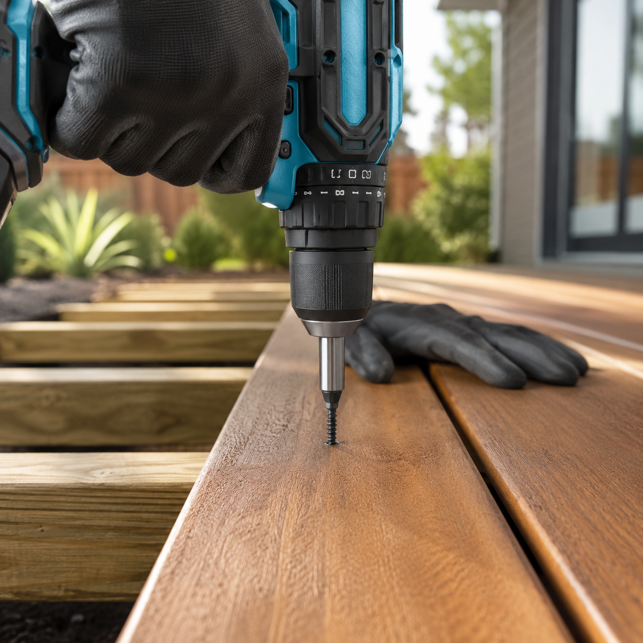 Installing an exterior deck screw