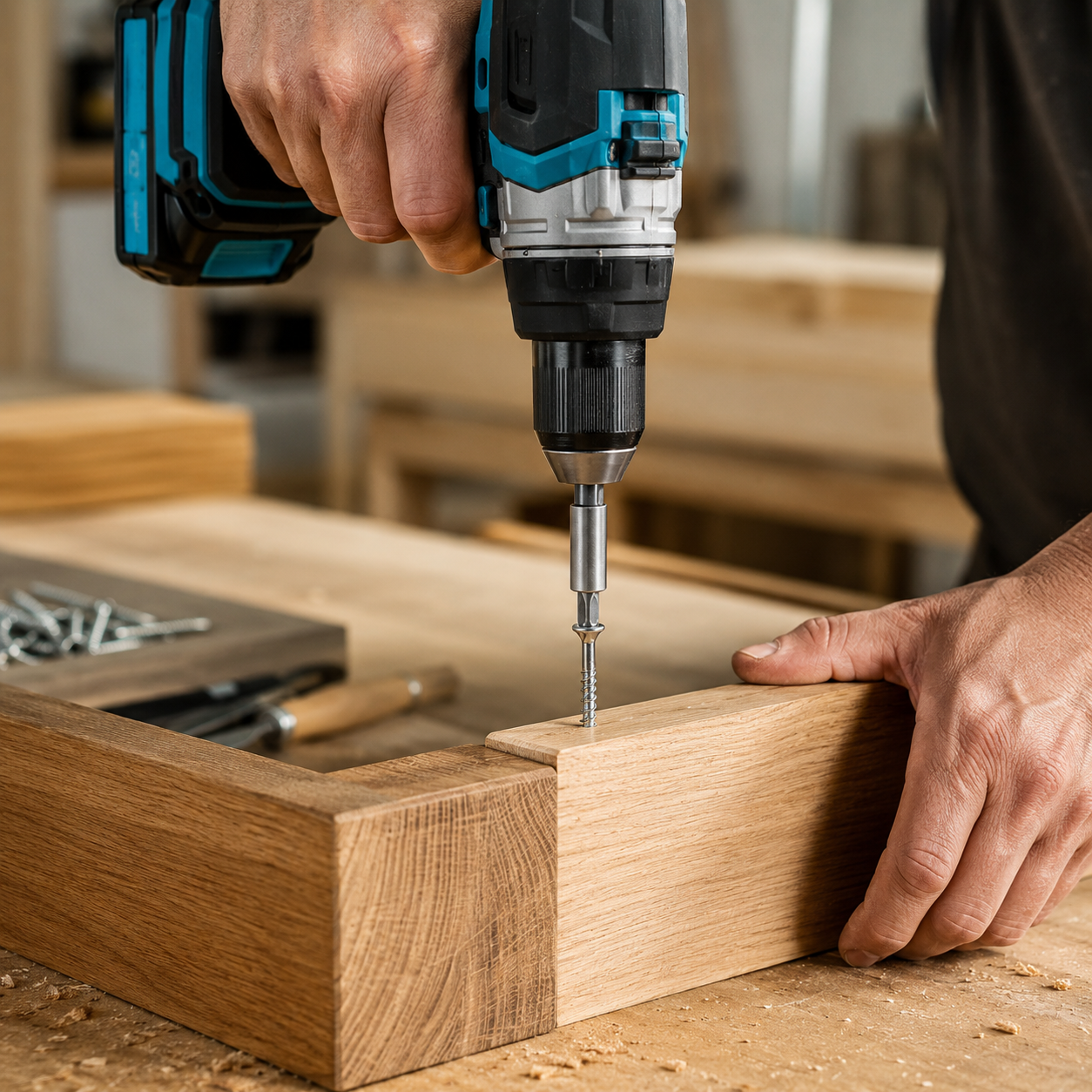 Installing a wood screw in hardwood