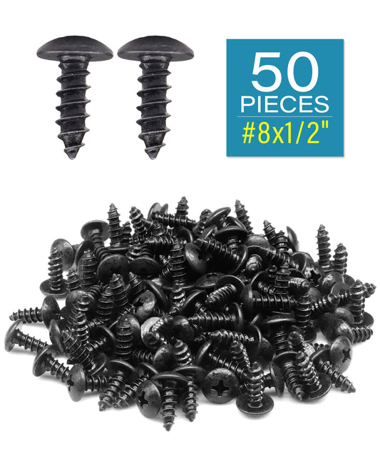 50 шт. # 8 x 1/2 дюйма шурупы с крестообразной головкой и крестообразным шлицем с черным оксидным покрытием | автор: IMSCREWS