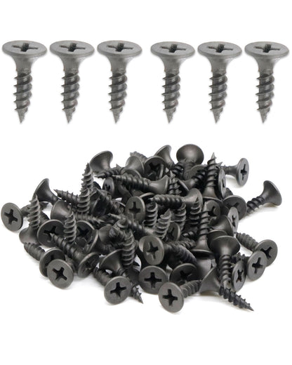 IMScrews 200pcs #6 x 5/8" Flat Head Phillips Drywall Screws Fine Thread Sharp Point Wood Screw, Carbon Steel 1022A, Gray Phosphate