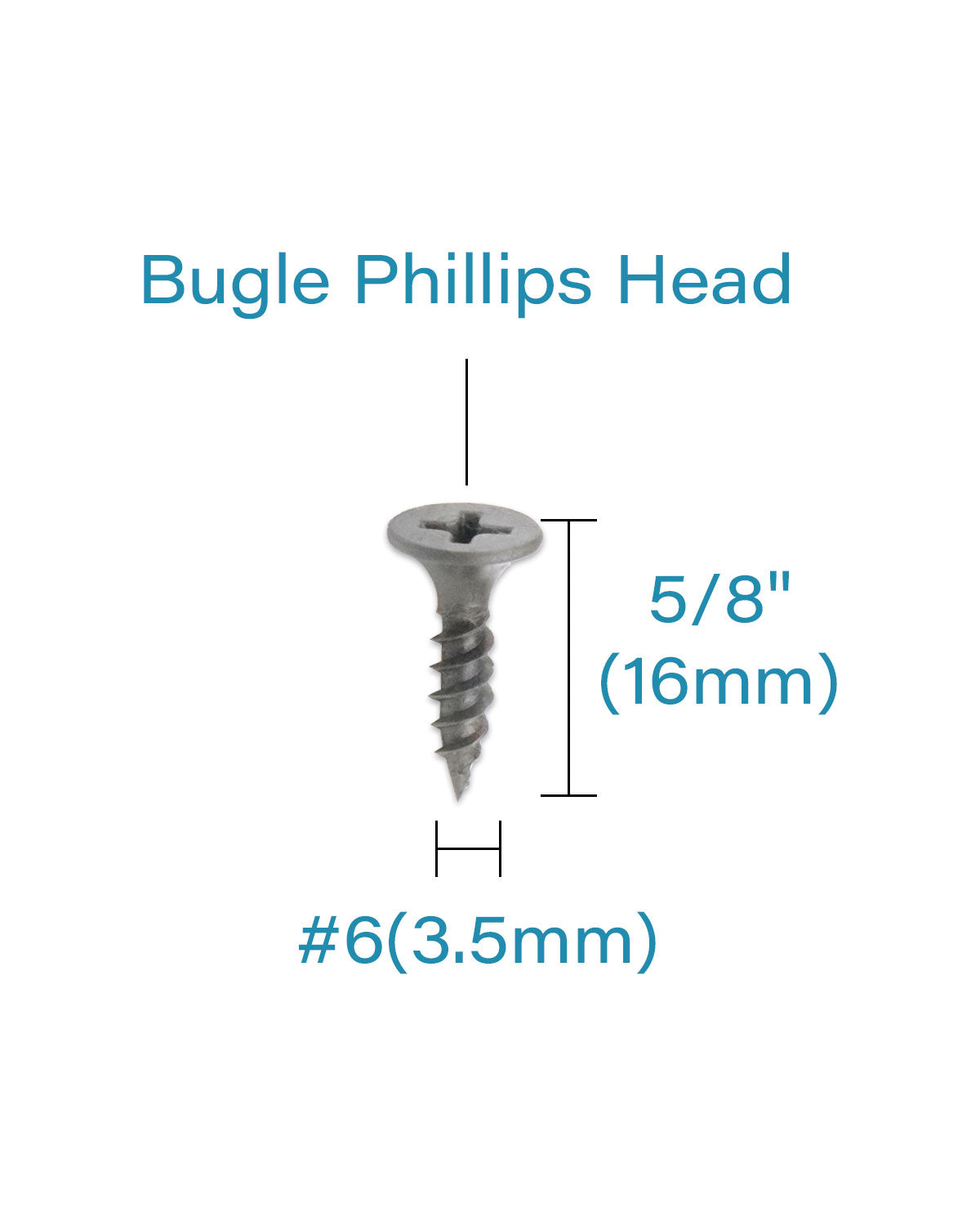 IMScrews 200pcs #6 x 5/8" Flat Head Phillips Drywall Screws Fine Thread Sharp Point Wood Screw, Carbon Steel 1022A, Gray Phosphate