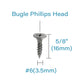 IMScrews 100pcs #6x5/8" Flat Head Phillips Drywall Screws Fine Thread Sharp Point Wood Screw, Carbon Steel 1022A, Gray Phosphate