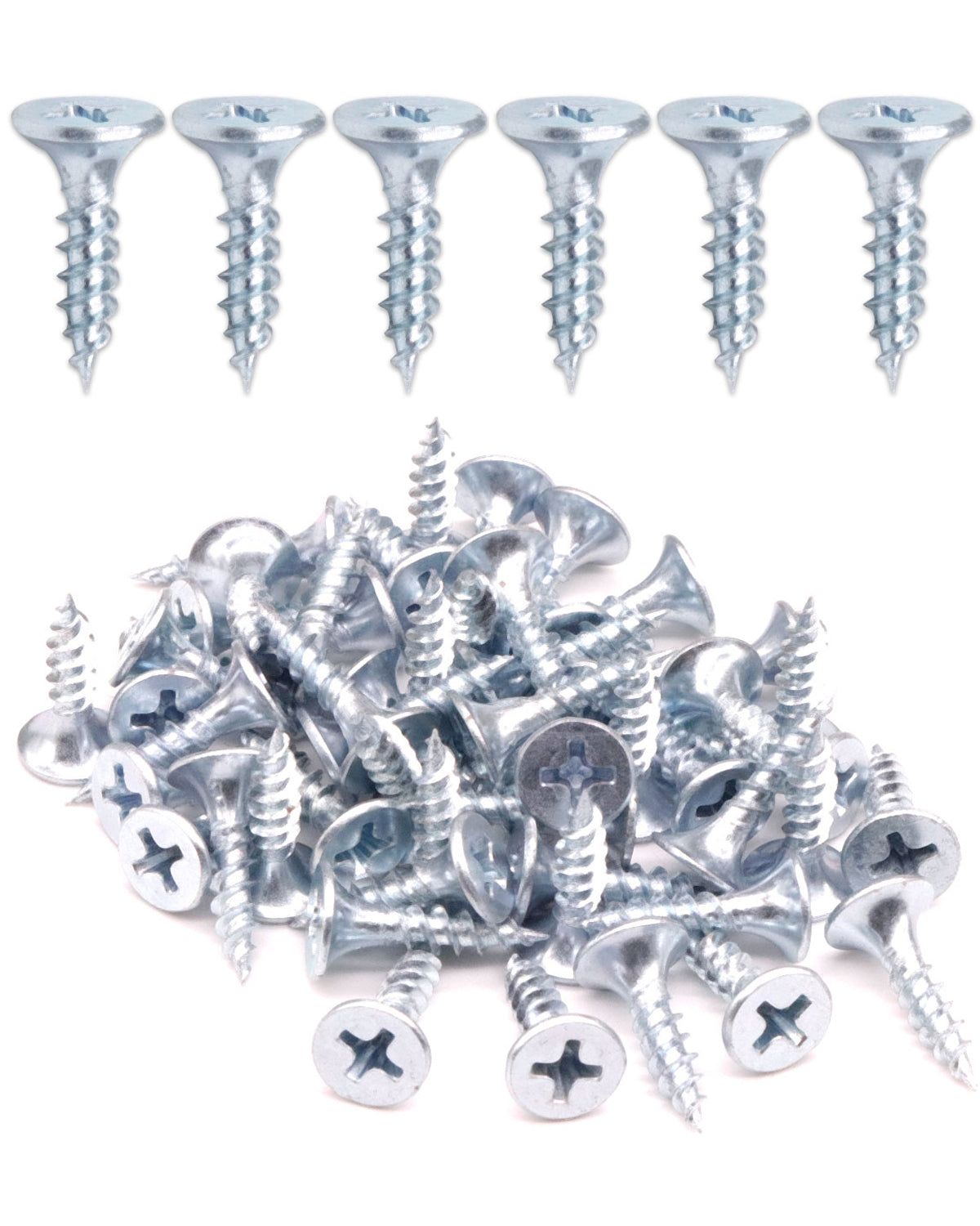 IMScrews 200шт #6x5/8" Шурупы для гипсокартона с плоской головкой и крестообразным шлицем Шурупы по дереву с тонкой резьбой и острым концом, углеродистая сталь 1022A, оцинкованная