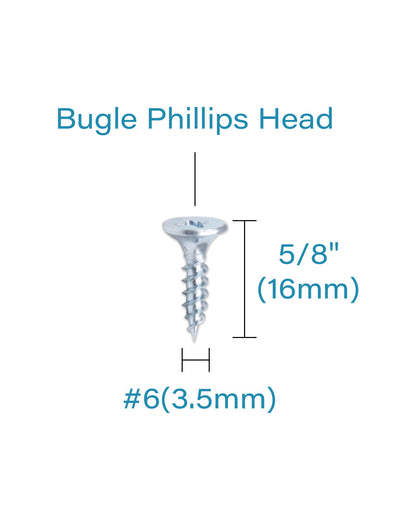 IMScrews 100pcs #6x5/8" Flat Head Phillips Drywall Screws Fine Thread Sharp Point Wood Screw, Carbon Steel 1022A, Zinc Coated