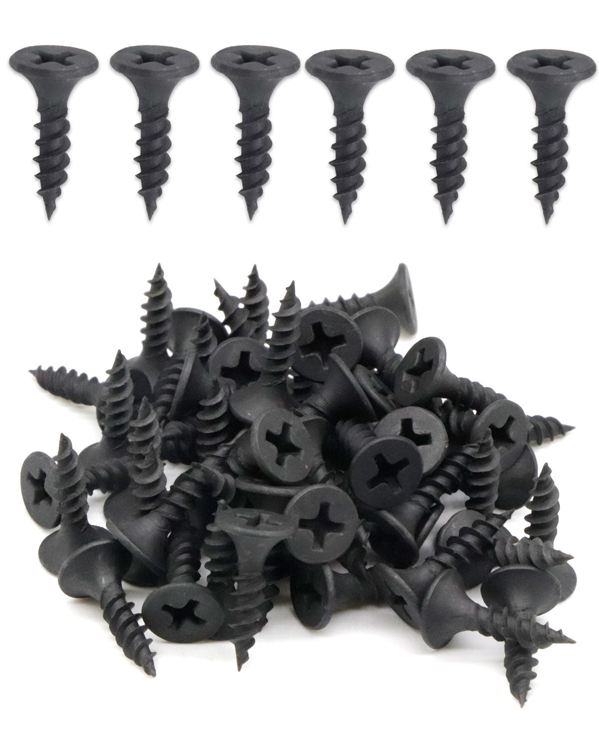 IMScrews 100шт #6 x 5/8" Шурупы для гипсокартона с плоской головкой и крестообразным шлицем Шуруп по дереву с тонкой резьбой и острым концом, углеродистая сталь 1022A, черный фосфат
