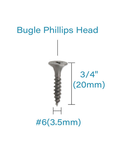 IMScrews 200pcs #6x3/4" Flat Head Phillips Drywall Screws Fine Thread Sharp Point Wood Screw, Carbon Steel 1022A, Gray Phosphate