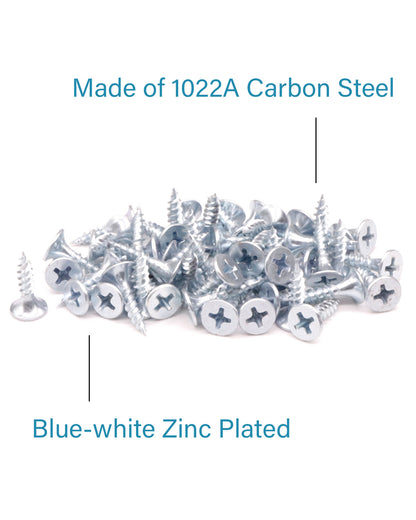 IMScrews #6x3/4" Flat Head Phillips Drywall Screws Fine Thread Sharp Point Wood Screw Assortment Kit, Carbon Steel 1022A (200pcs #6x3/4", Zinc Coated)